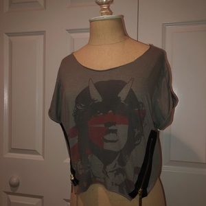 Vintage T Shirt with Zippers on the side